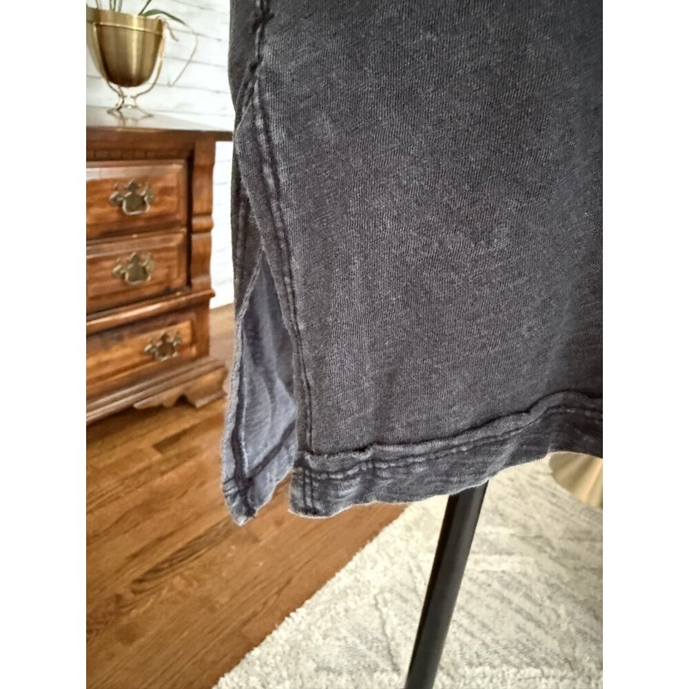Pilcro By Anthropologie Gray Mineral Wash Side Tie Athletic Tshirt Womens Size M - Picture 5 of 9
